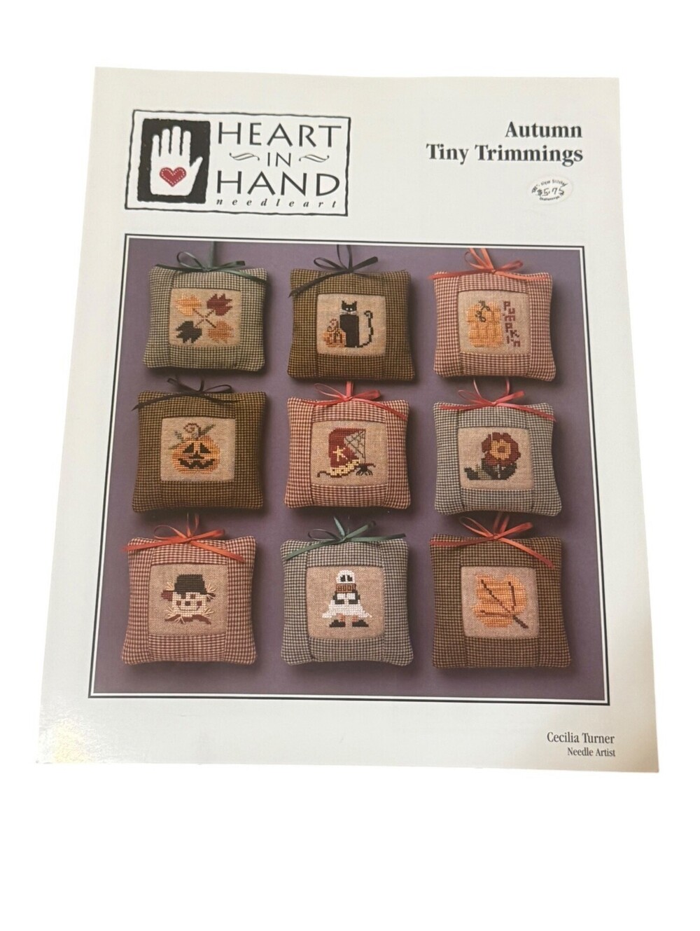 Crossstitch Needlepoint Brochure Heart in Hand Needleart Autumn Tiny Trimmings